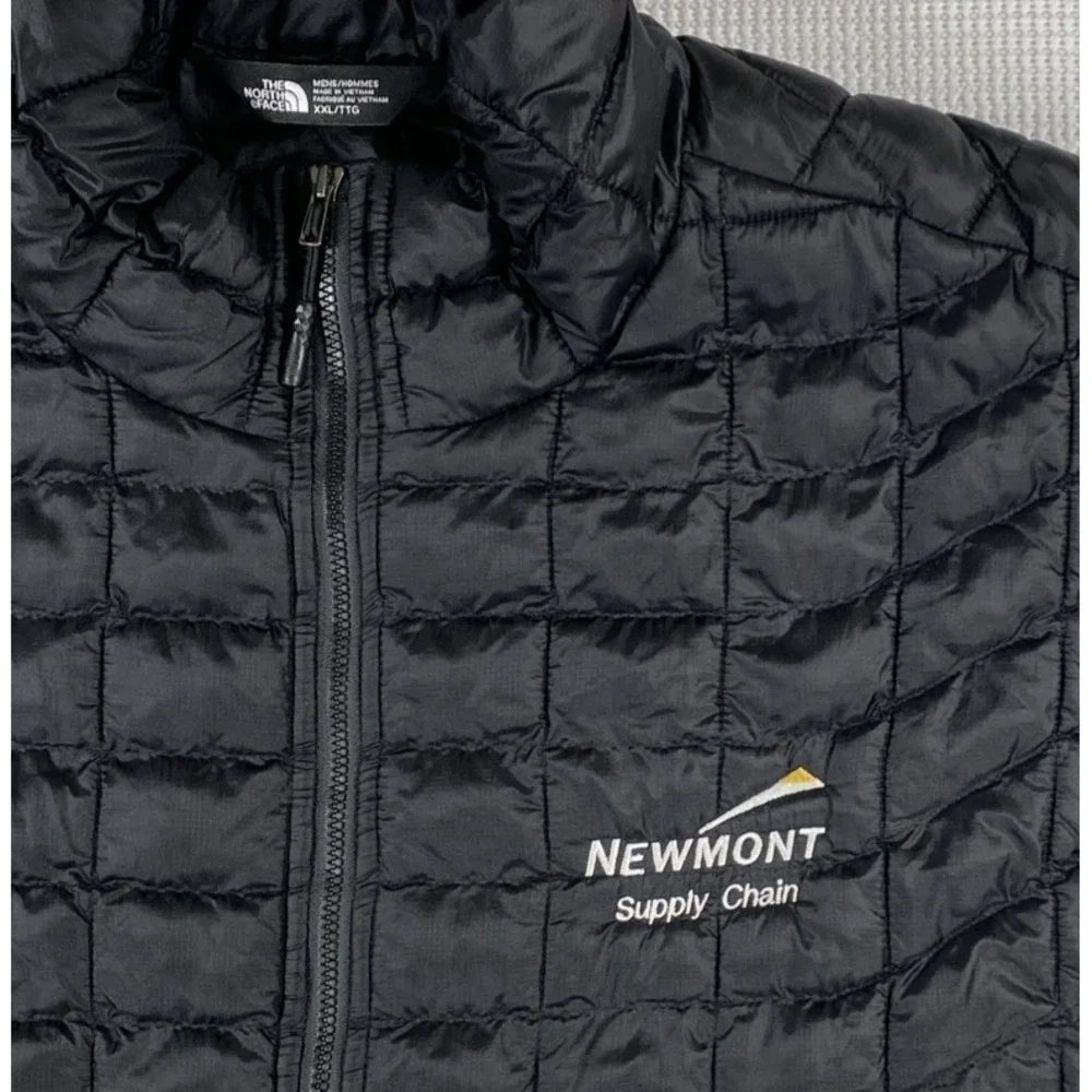 The North Face Thermoball Puffer Vest Men's XXL Black Full Zip Corp Logo